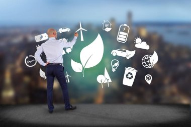 Bir teknoloji ekolojik arayüzü ile bir teknoloji arabiriminde görüntülenen simge görünümü