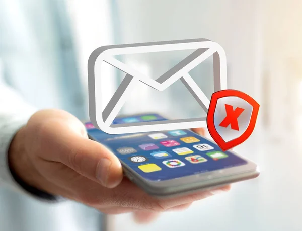 Σύμβολο του μηνύματος ηλεκτρονικού ταχυδρομείου εμφανίζεται το spam — Φωτογραφία Αρχείου
