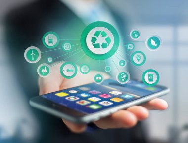 Bir teknoloji ekolojik arayüzü ile bir teknoloji arabiriminde görüntülenen simge görünümü