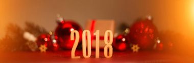 Mutlu yeni yıl 2018 arka plan christmas dekorasyon ile