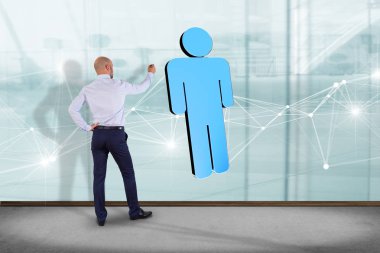 Ağ bağlantısı kişi ile her diğer - 3d işleme bağlı