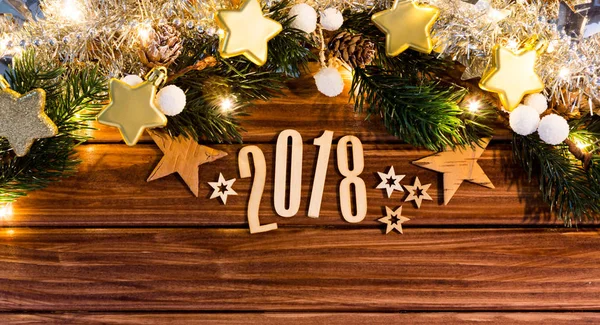 Mutlu yeni yıl 2018 arka plan christmas dekorasyon ile