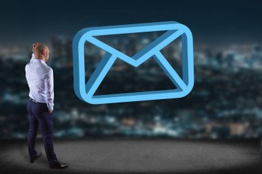 Görüntülenen mavi e-posta simgesi