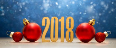 Mutlu yeni yıl 2018 arka plan christmas dekorasyon ile