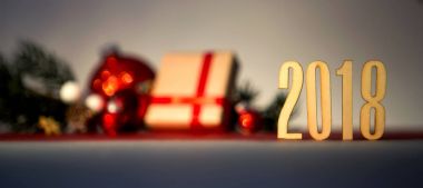 Mutlu yeni yıl 2018 arka plan christmas dekorasyon ile