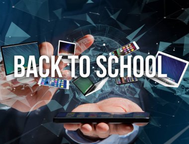 Geri başlık kaplı gibi smartphone aygıt tarafından okul, tablet için