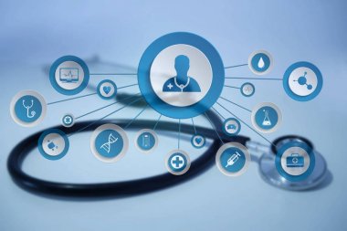 Medecine ve teknoloji m üzerinde görüntülenen genel sağlık simgesi