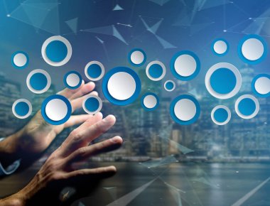 Bir arabirim üzerinde görüntülenen mavi düğmesini yapılmış boş app arabirimi