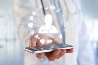 Medecine ve teknoloji m üzerinde görüntülenen genel sağlık simgesi