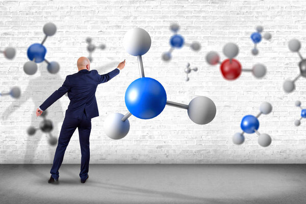 3D рендеринг молекулы на дисплее на медицинском интерфейсе
 