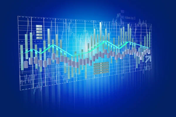 3d rendern Börsenhandel Dateninformationen isoliert auf einem — Stockfoto