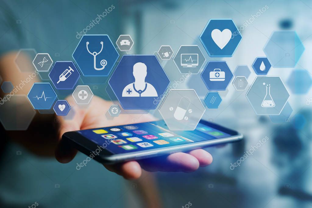 Imágenes tecnologia y salud Icono de salud médico y