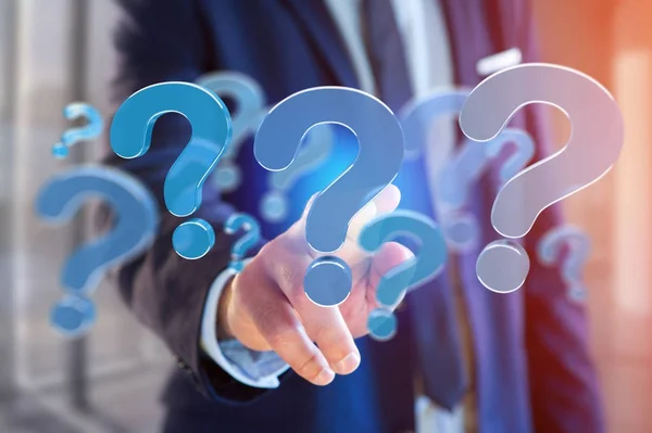 Blue question marks — Stock Photo, Image