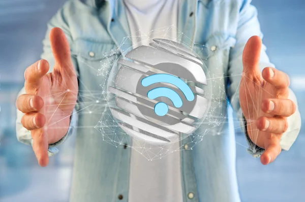 Símbolo Wifi exibido em fatias — Fotografia de Stock