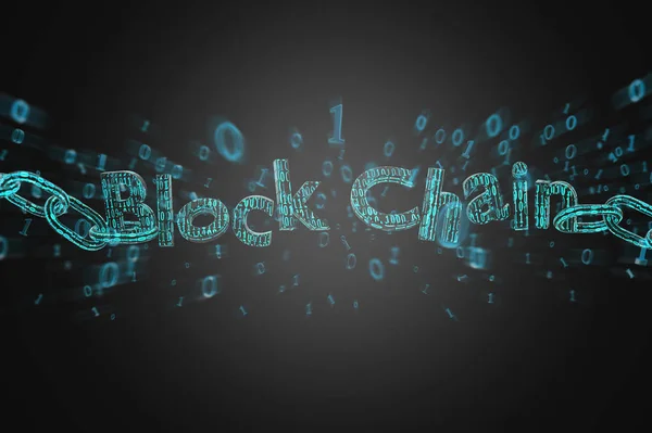 Bir cahin ile Blockchain başlık — Stok fotoğraf