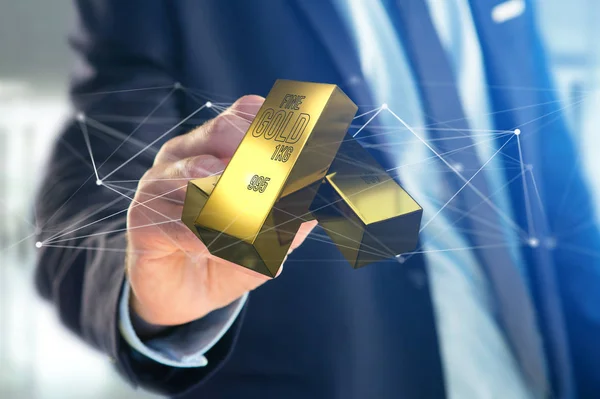 Gold bullion shinning — Stock Photo, Image