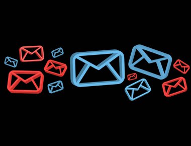 Görünüm üzerinde futuristik bir arayüze - görüntülenen onaylı e-posta ve spam iletinin ileti ve Internet kavramı