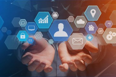 Fütüristik arabiriminde görüntülenen bir iş ağ uygulamasının görünümü