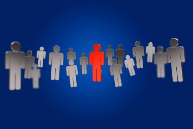 Bir ağ bağlantısı Orta kırmızı insanlarla görünümünü