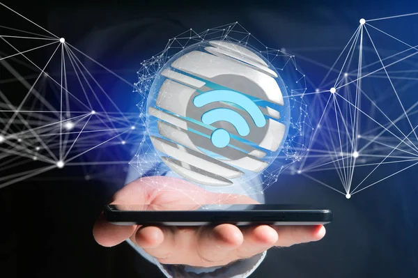 슬라이스된 영역에 Wifi 상징의 — 스톡 사진