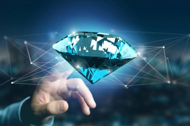 Elmas bağlantıları - 3d render önünde shinning görünümünü