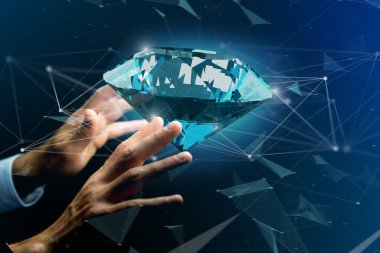 Elmas bağlantıları - 3d render önünde shinning görünümünü