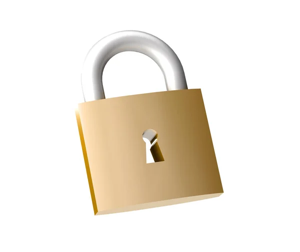 View Padlock Security Connection Isolated Color Background Rendering — Stock Photo, Image