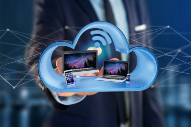 Akıllı telefon, tablet veya bir bulut-3d görüntülenen bilgisayar gibi cihazlar görünümünü işlemek