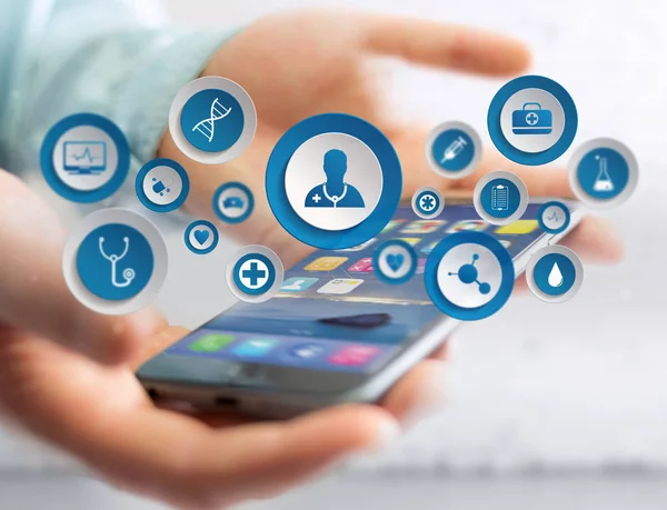 Icona Sanitaria Generale Medica Visualizzata Sull Interfaccia Tecnologica — Foto Stock