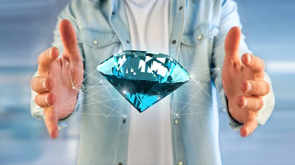 View Diamond Shinning Front Connections Render — Stock Photo, Image