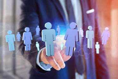 Görünüm kişi ile bir ağ bağlantısının her diğer - 3d işleme bağlı