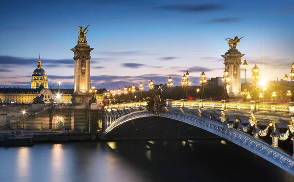 Visa Alexandre Iii Bron Paris Frankrike — Stockfoto
