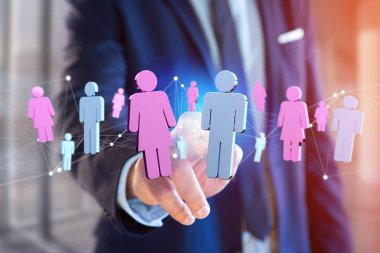 İnternet üzerinden toplantı bir kadın ve erkek çiftler görünümünü