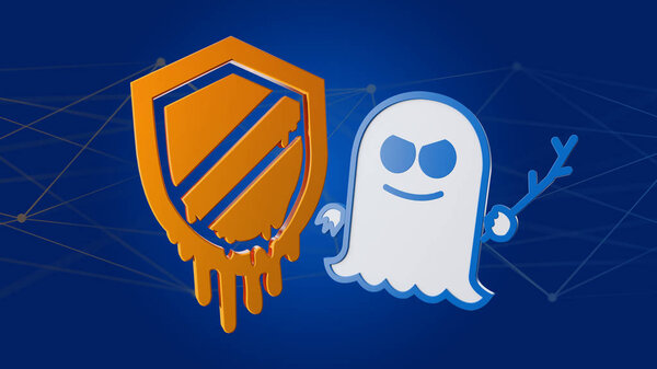 View of meltdown and spectre processor attack with network connection