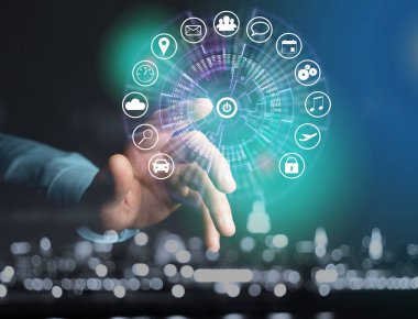 Uygulama tarafından çevrili teknoloji arabiriminin ev düğme görünümünü