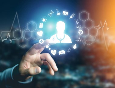 İlaç ve teknoloji arabiriminde görüntülenen genel sağlık simge görünümü 