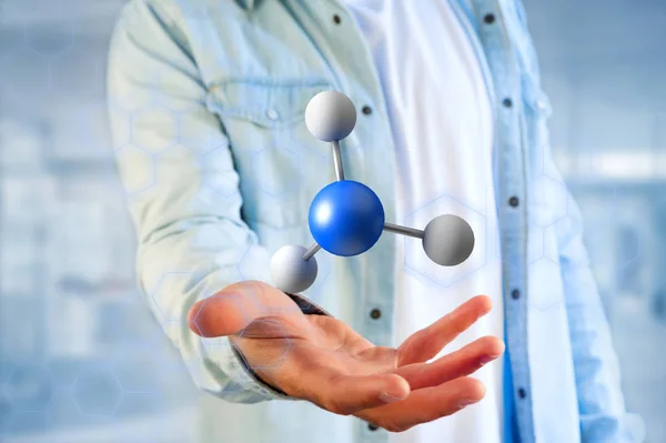 Molecule Model Blurred Male Figure — Stock Photo, Image