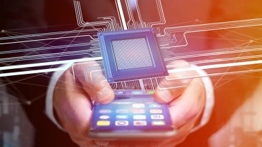 İşlemci çip ve ağ bağlantı görünümü