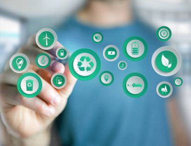 Teknoloji teknoloji arabiriminde görüntülenen simgeleri ile ekolojik arabirimi