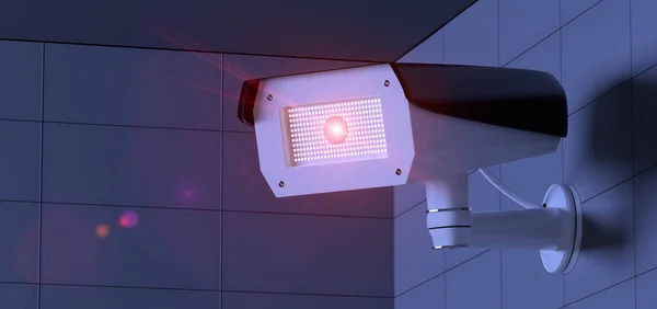 Säkerhet Cctv Kamerasystem Rendering — Stockfoto