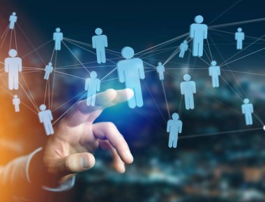 Her diğer - iş ve iletişim kavramı kişi ile bir ağ bağlantısı görünümünü bağlantılı