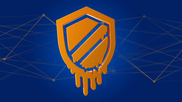 View of a Meltdown  processor attack with network connection - 3d render