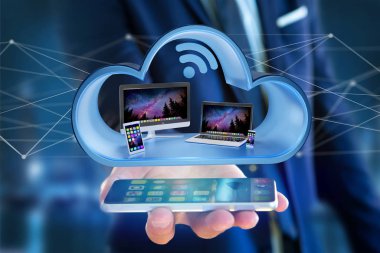 Akıllı telefon, tablet veya bir bulut-3d görüntülenen bilgisayar gibi cihazlar görünümünü işlemek