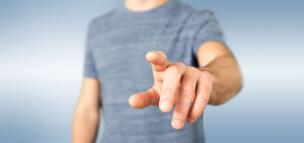 Blick Auf Ein Leeres Händchen Eines Entspannten Jungen Mannes — Stockfoto