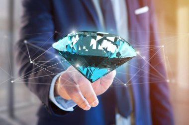 Elmas bağlantıları önünde shinning görünümünü 