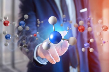 Moleküllerin görünümü görüntülenen office arabirimi üzerinde 