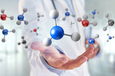 Görüntülenen tıbbi arabirimde moleküllerin görünümü 