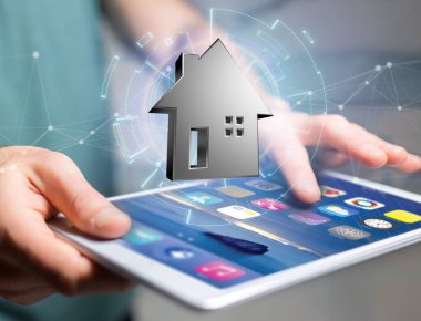 Parlak gümüş gören fütüristik arabiriminde görüntülenen manzarası 