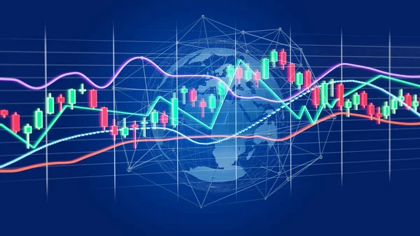 Представление Информации Торгах Бирже Футуристическом Интерфейсе — стоковое фото