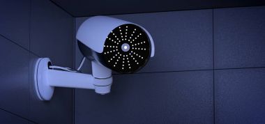 Sokak güvenlik cctv kamera görünümünü koyu arka plan üzerinde